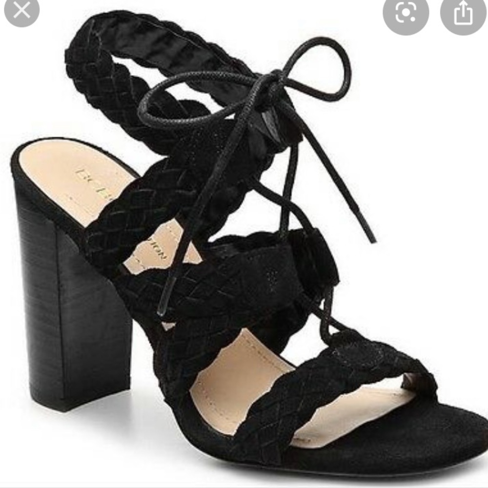 BCBGeneration Lorette Black Strappy Sandal Heels